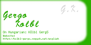 gergo kolbl business card